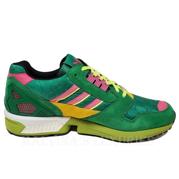 GUCCI MENS SNEAKERS X ADIDAS ZX 8000 TORSION GREEN GG CANVAS SHOES 11 11.5 US - Picture 11 of 15